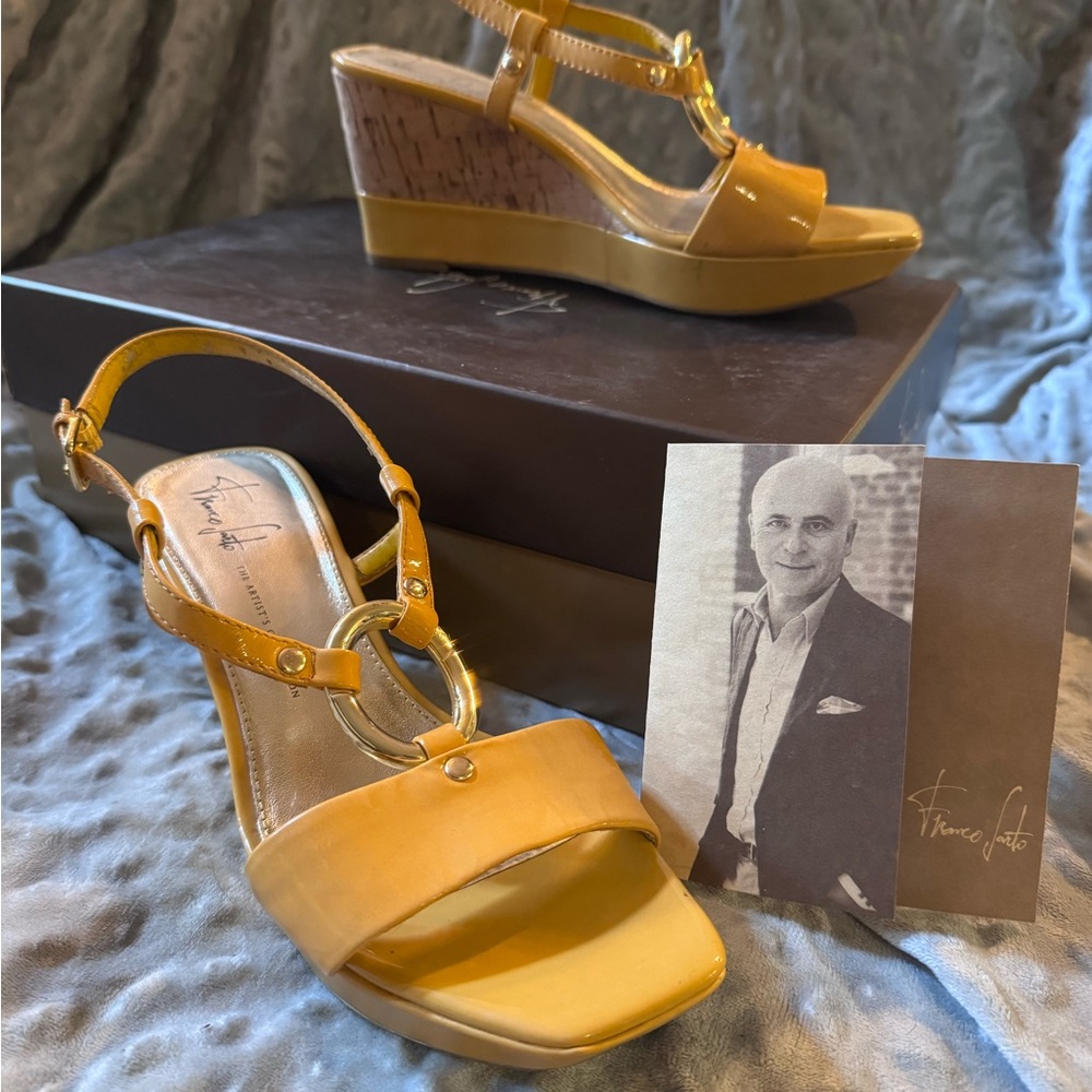 Franco Sarto Women's Yellow Wedge Sandals